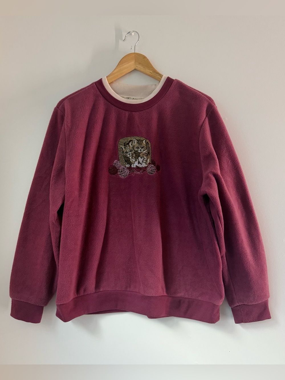 Vintage Tradition Country Collection Kitten Fleece Sweatshirt Womens Large
